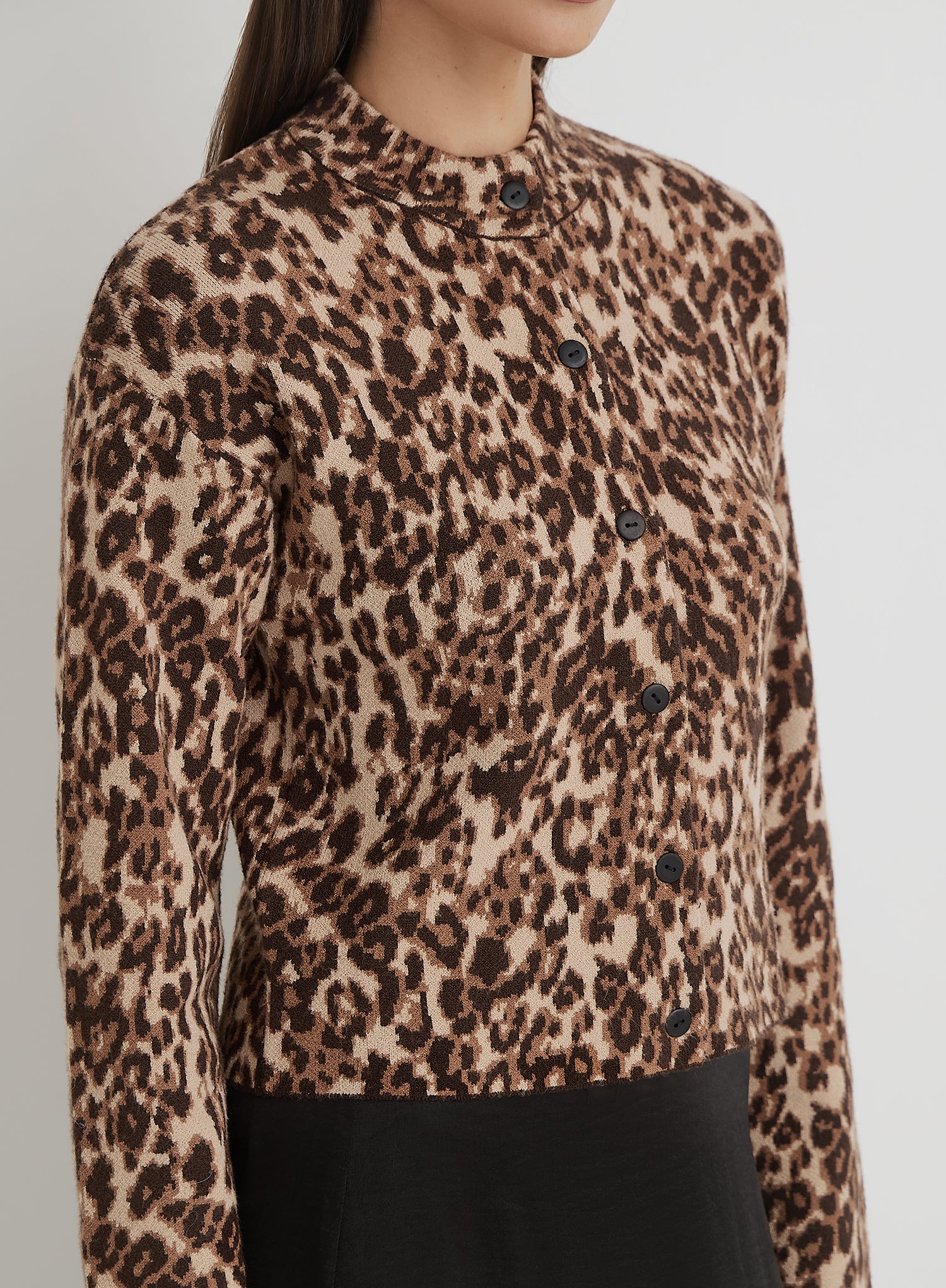 Leopard Print Knitted Cardigan